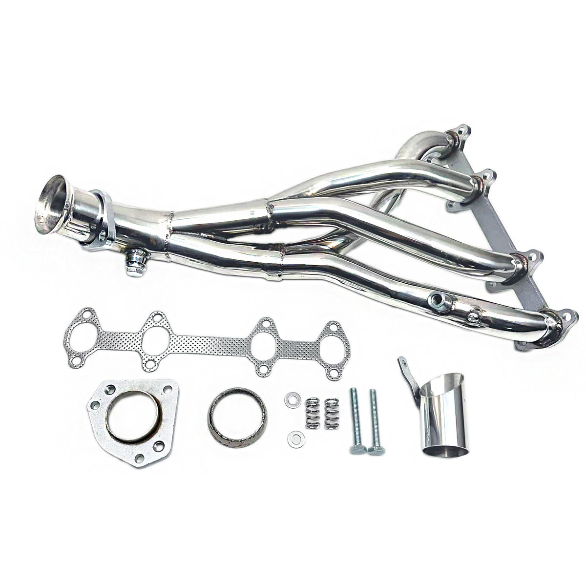 1-1/2" Polished Stainless Steel Exhaust Header - Fits 1986-1999 Volkswagen Golf Jetta GTI 1.8L 2.0L
