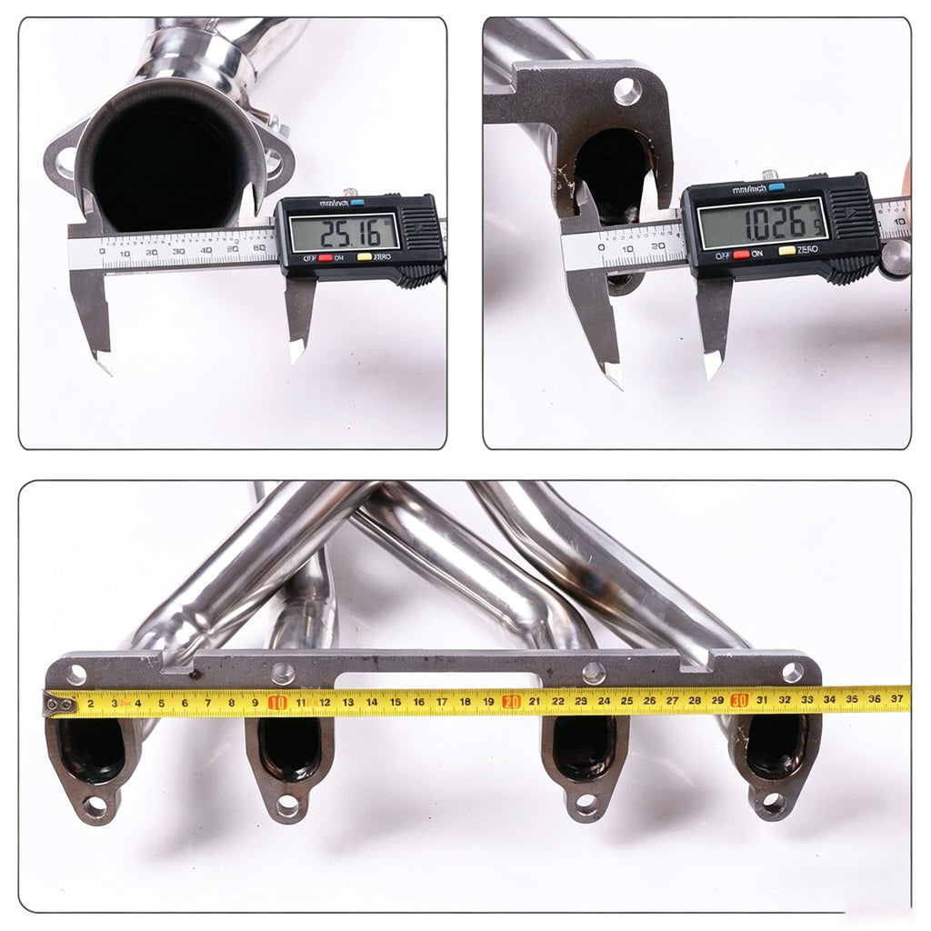 1-1/2" Polished Stainless Steel Exhaust Header - Fits 1986-1999 Volkswagen Golf Jetta GTI 1.8L 2.0L