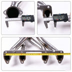 1-1/2" Polished Stainless Steel Exhaust Header - Fits 1986-1999 Volkswagen Golf Jetta GTI 1.8L 2.0L