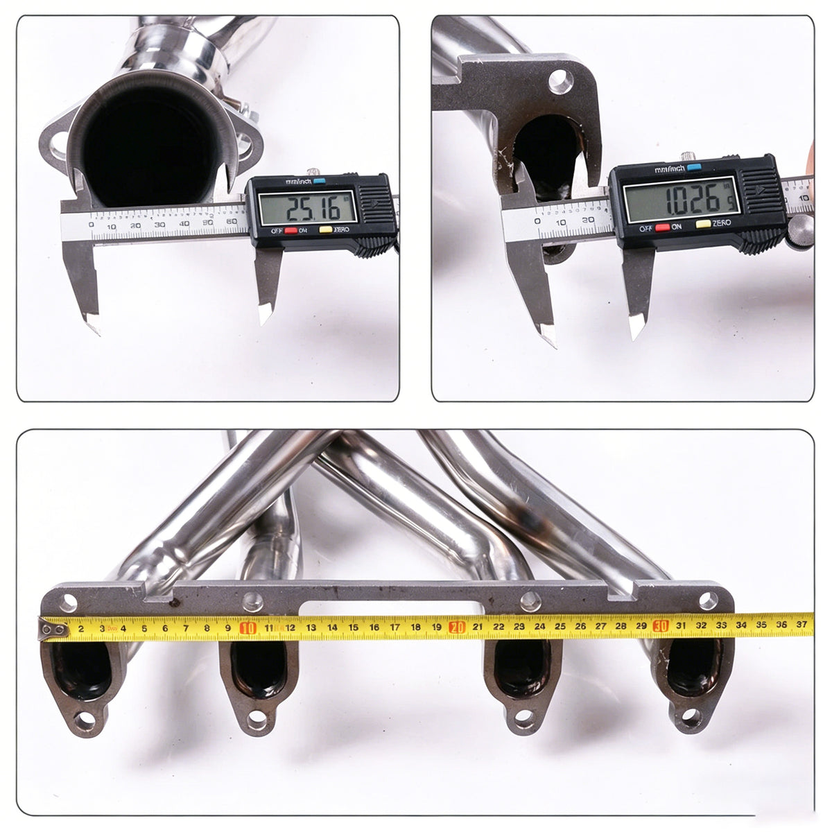 1-1/2" Polished Stainless Steel Exhaust Header - Fits 1986-1999 Volkswagen Golf Jetta GTI 1.8L 2.0L
