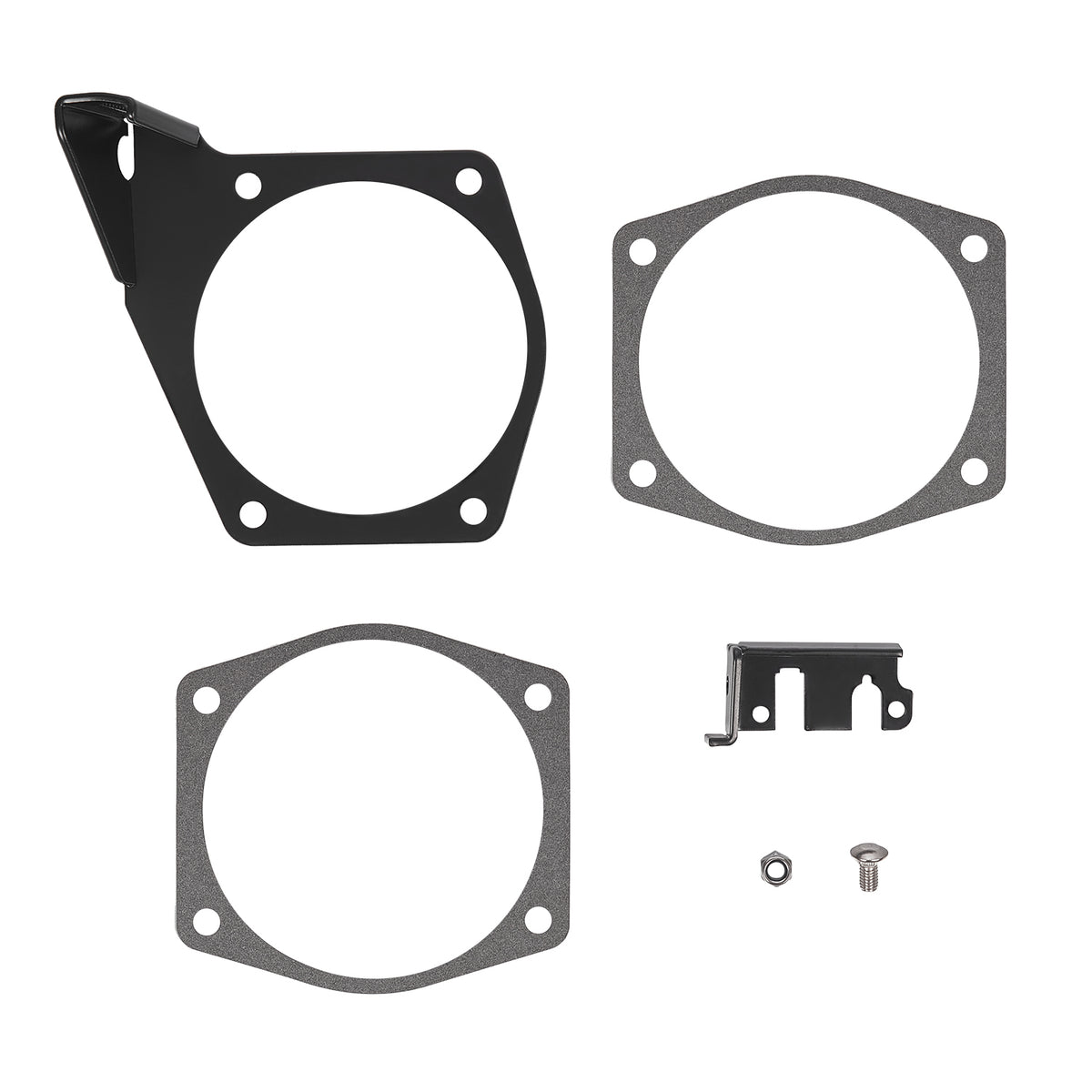 Silver Steel 4-Bolt Throttle Cable Bracket - Fits GM LS 92mm 102mm Throttle Bodies