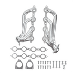 1-5/8" Ceramic-Coated Cast Iron Shorty Exhaust Headers - Fits 2002–2013 Chevy GMC 4.8L 5.3L Trucks and SUVs