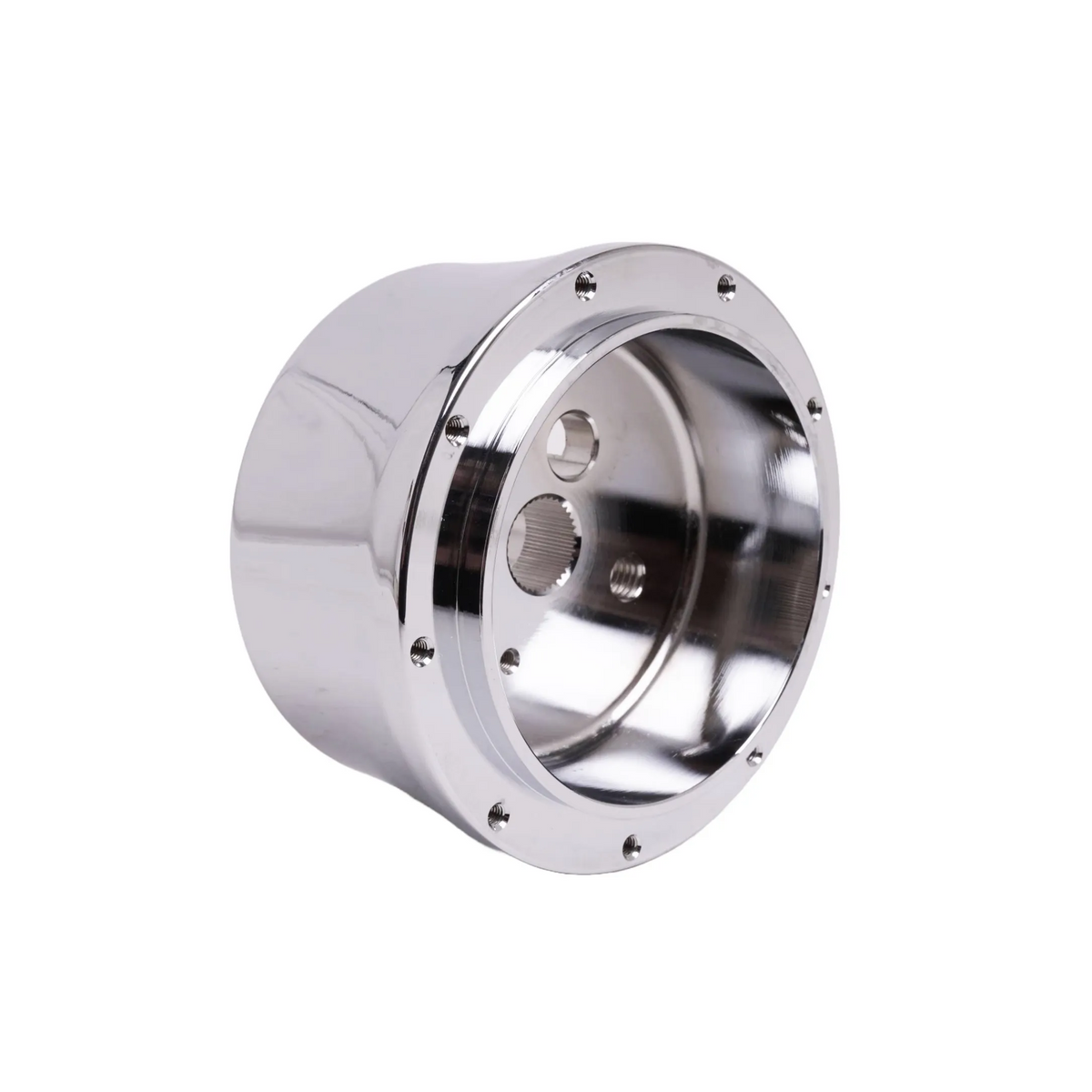 Chrome Aluminum 9-Hole Steering Wheel Column Adapter - Fits 1967–1994 GM Vehicles