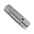 Polished Tall Finned Aluminum Valve Covers - Fits 1958-1986 Chevy SBC 283 302 305 327 350 400 Small Block Perimeter Bolt Heads