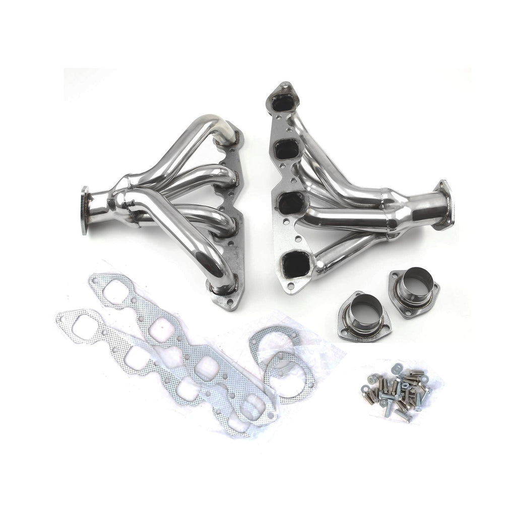 Block Hugger Center Dump 304 Stainless Steel 1-3/4" Exhaust Headers - Fits Chevy BBC 454 Big Block