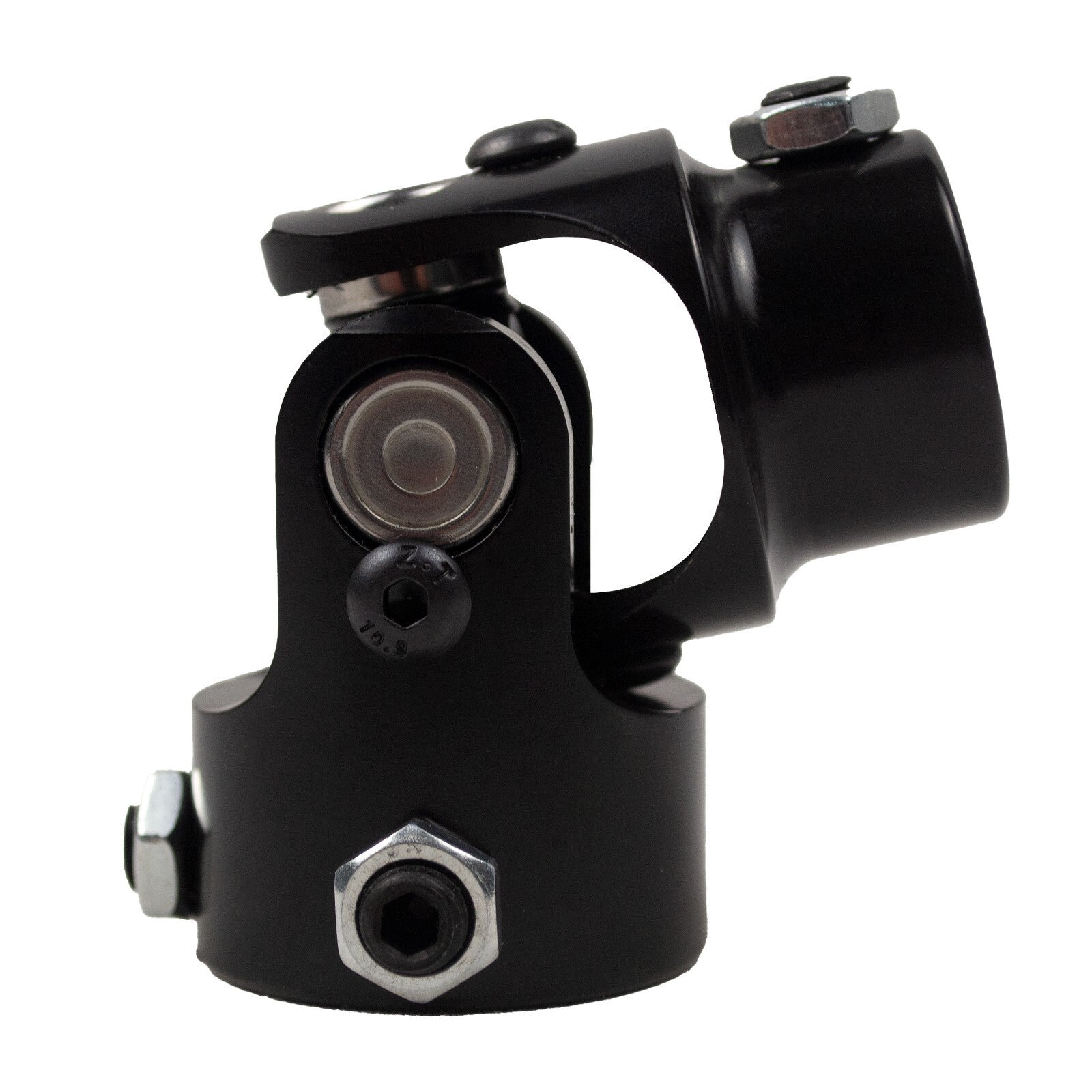 1" DD x 3/4"-36 Spline Black Steel Steering U-Joint Coupler - Fits Hot Rod Muscle Classic Steering Column Box Conversion