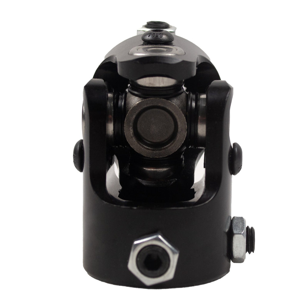 1" DD x 3/4"-36 Spline Black Steel Steering U-Joint Coupler - Fits Hot Rod Muscle Classic Steering Column Box Conversion