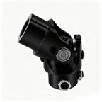 3/4" Round x 3/4" DD Black Steel Steering U-Joint Coupler - Fits Hot Rod Muscle Classic Custom Steering Shaft Conversion