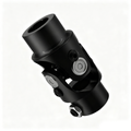 3/4" Round x 3/4" DD Black Steel Steering U-Joint Coupler - Fits Hot Rod Muscle Classic Custom Steering Shaft Conversion