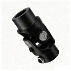 3/4" Round x 3/4" DD Black Steel Steering U-Joint Coupler - Fits Hot Rod Muscle Classic Custom Steering Shaft Conversion