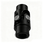3/4" Round x 3/4" DD Black Steel Steering U-Joint Coupler - Fits Hot Rod Muscle Classic Custom Steering Shaft Conversion