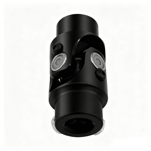 3/4" Round x 3/4" DD Black Steel Steering U-Joint Coupler - Fits Hot Rod Muscle Classic Custom Steering Shaft Conversion