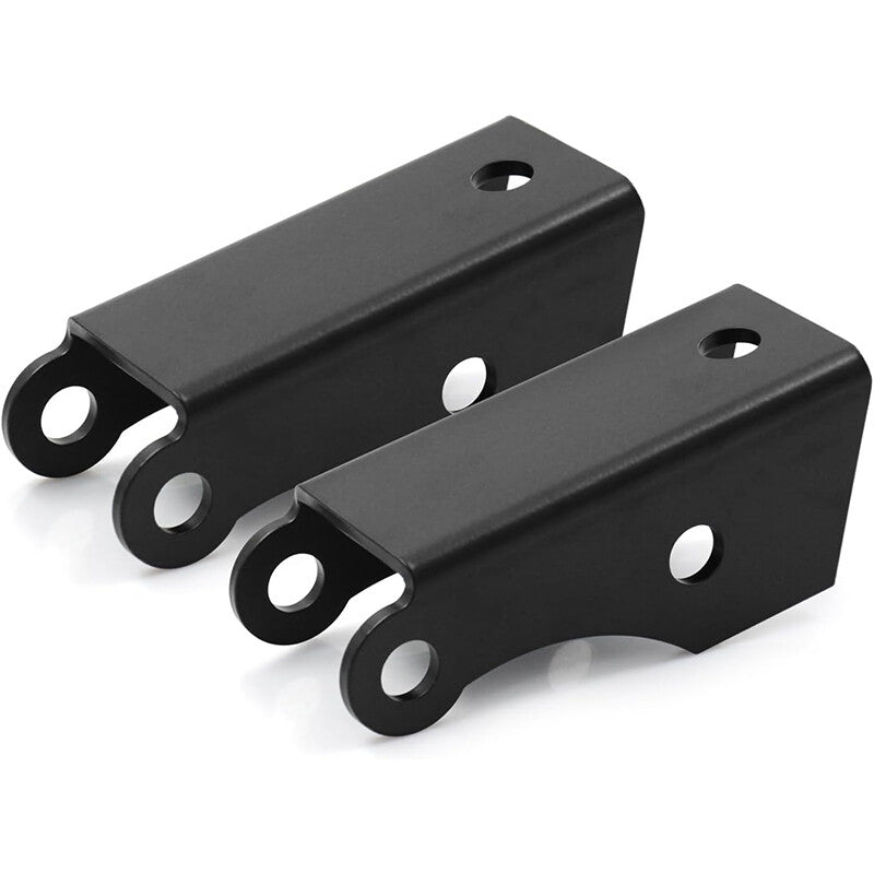 Black Powder-Coated Steel Bolt-On Rear Shock Extenders - Fits 1973–1987 Chevy GMC C10 C15 2WD Trucks