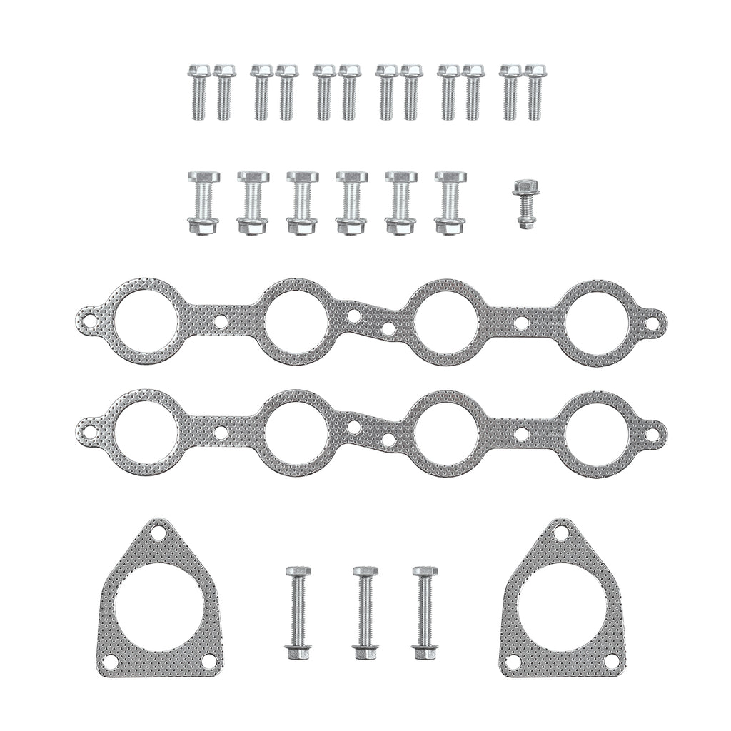 1-5/8" Ceramic-Coated Cast Iron Shorty Exhaust Headers - Fits 2002–2013 Chevy GMC 4.8L 5.3L Trucks and SUVs