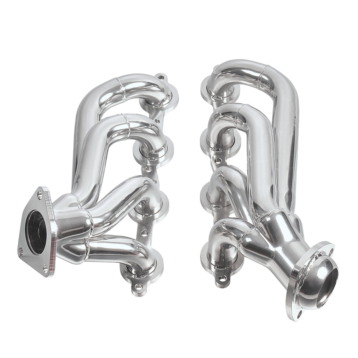 1-5/8" Ceramic-Coated Cast Iron Shorty Exhaust Headers - Fits 2002–2013 Chevy GMC 4.8L 5.3L Trucks and SUVs