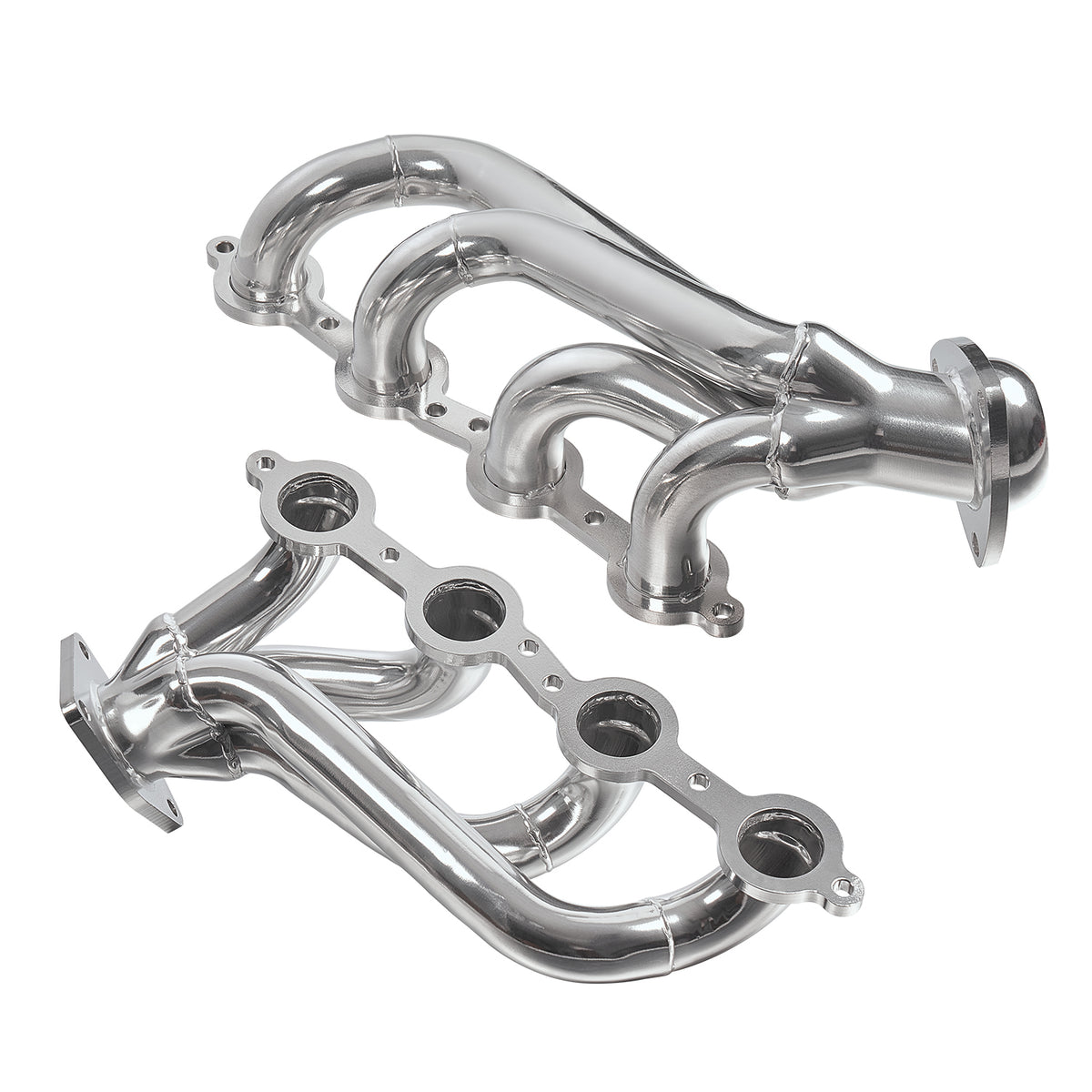 1-5/8" Ceramic-Coated Cast Iron Shorty Exhaust Headers - Fits 2002–2013 Chevy GMC 4.8L 5.3L Trucks and SUVs
