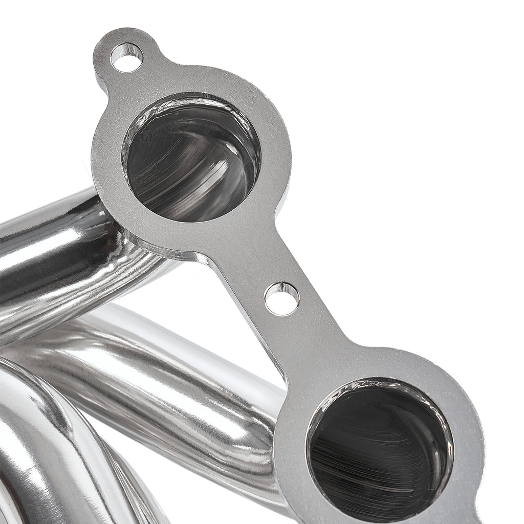 1-5/8" Ceramic-Coated Cast Iron Shorty Exhaust Headers - Fits 2002–2013 Chevy GMC 4.8L 5.3L Trucks and SUVs