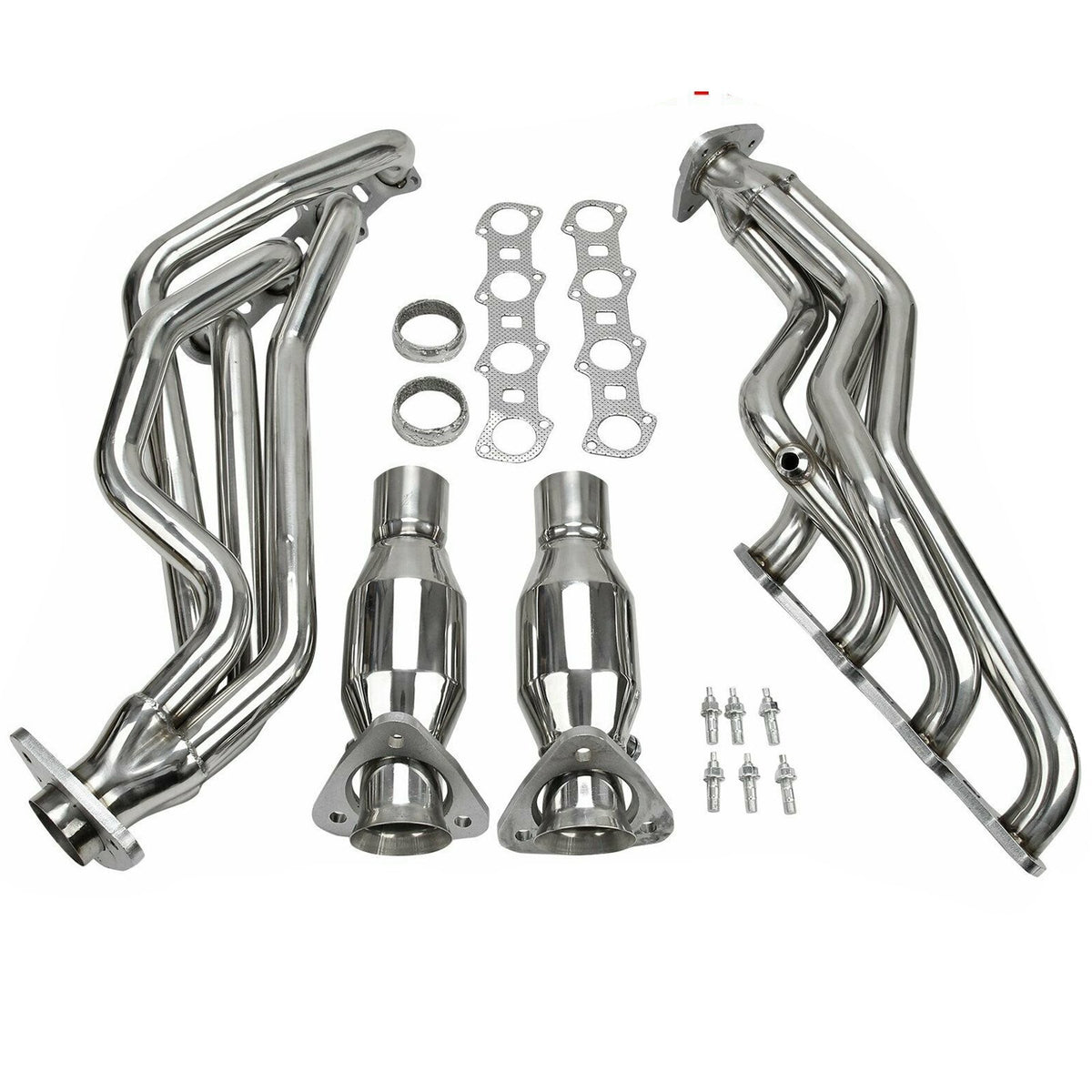 1-5/8" Metallic Polished Stainless Steel 4-2-1 Exhaust Headers - Fits 1999-2003 Ford F-150 2004 F-150 Heritage 5.4L V8 Pickup Truck
