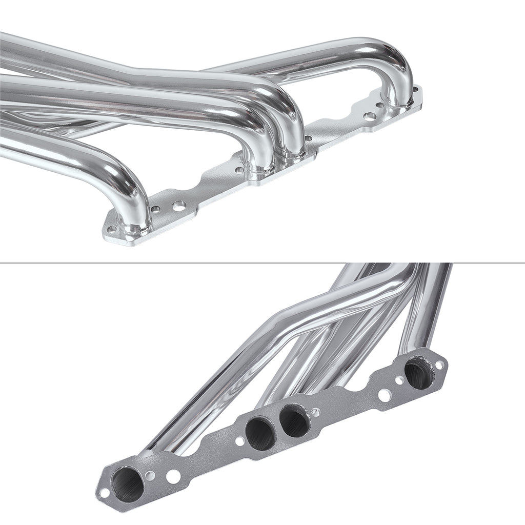 1-5/8" Ceramic Coated/Black Coated/Stainless Steel Cast Iron Long Tube Exhaust Headers - Fits 1988–1995 Chevy GMC C1500 C2500 K1500 K2500 5.0L 5.7L V8