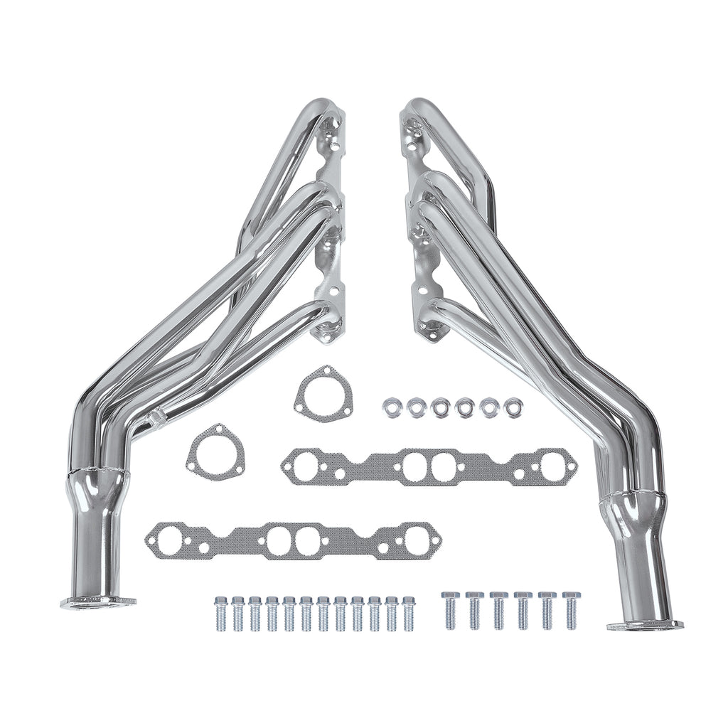 1-5/8" Ceramic Coated/Black Coated/Stainless Steel Cast Iron Long Tube Exhaust Headers - Fits 1988–1995 Chevy GMC C1500 C2500 K1500 K2500 5.0L 5.7L V8