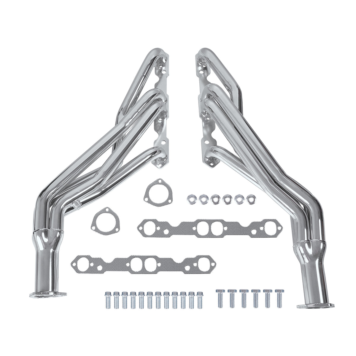 1-5/8" Ceramic Coated/Black Coated/Stainless Steel Cast Iron Long Tube Exhaust Headers - Fits 1988–1995 Chevy GMC C1500 C2500 K1500 K2500 5.0L 5.7L V8