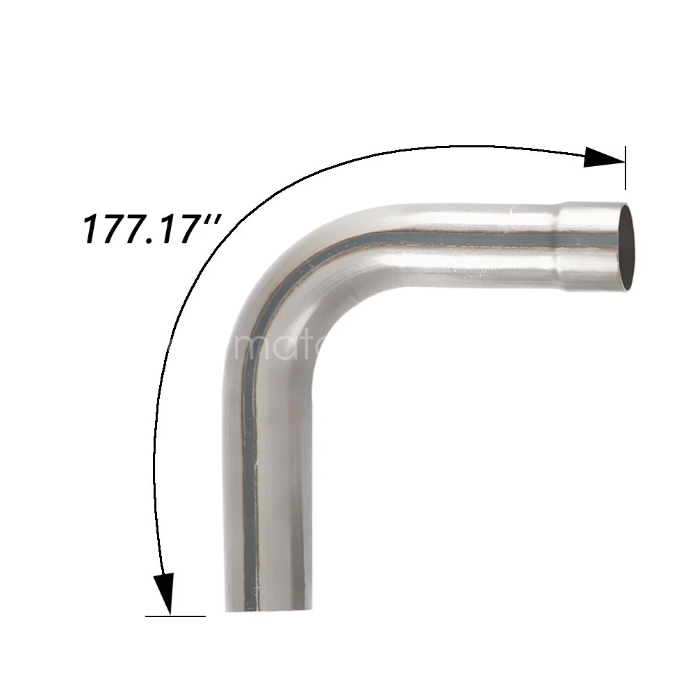 2 in 18-Gauge Stainless Steel 8-Piece Exhaust Pipe Kit - Fits Universal Custom Exhaust Fabrication