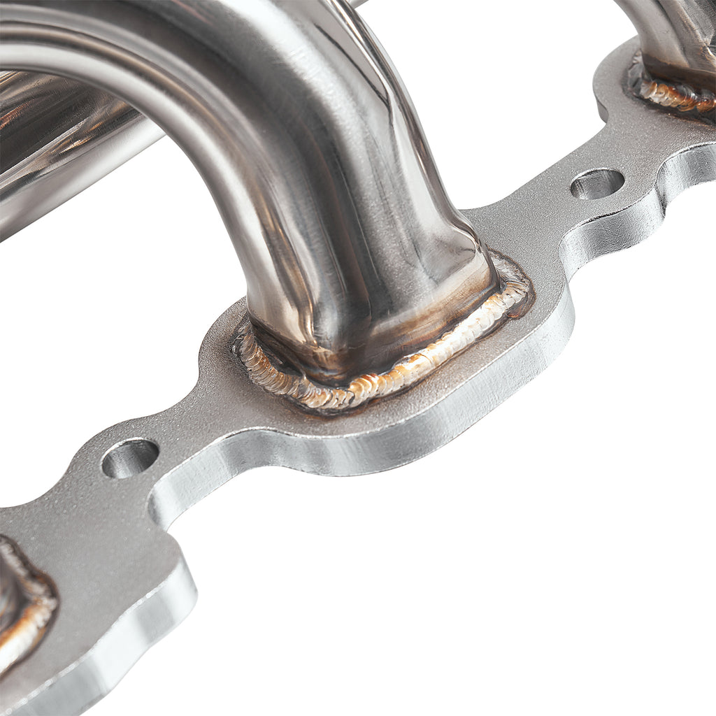 1-5/8" Polished Stainless Steel Shorty Exhaust Headers - Fits 2014–2015 Chevy GMC 5.3L 6.2L V8 Trucks and SUVs