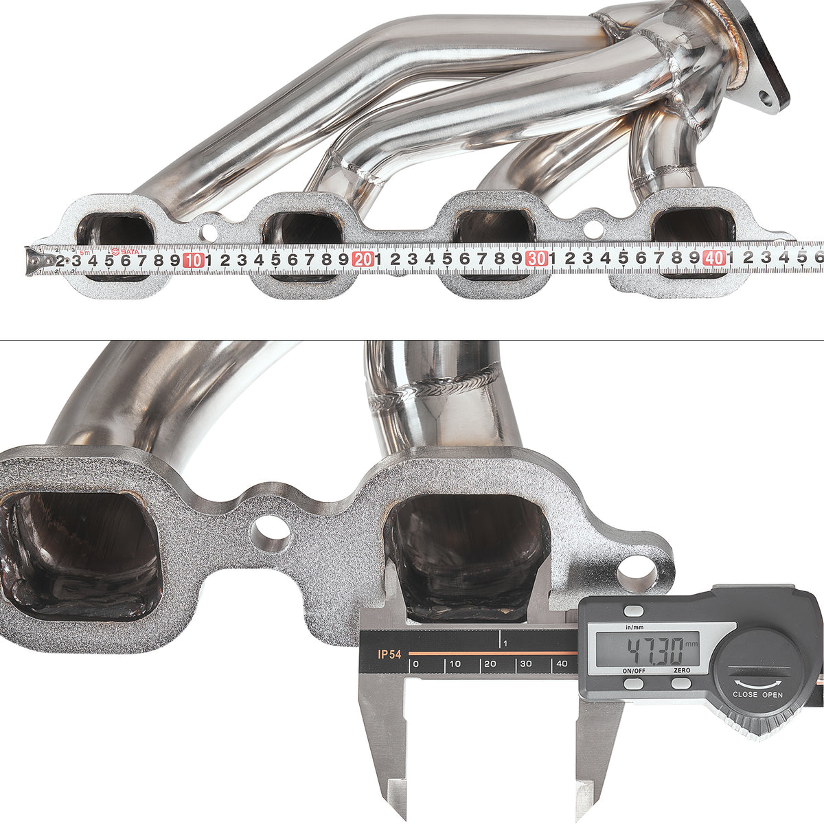 1-5/8" Polished Stainless Steel Shorty Exhaust Headers - Fits 2014–2015 Chevy GMC 5.3L 6.2L V8 Trucks and SUVs