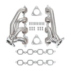 1-5/8" Polished Stainless Steel Shorty Exhaust Headers - Fits 2014–2015 Chevy GMC 5.3L 6.2L V8 Trucks and SUVs