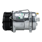 Sanden 5H14 508 Style A/C Compressor with Clutch - 12V 8 Groove Horizontal Port Ear Mount, R134a PAG100 7oz Oil Auto Air Conditioning Replacement Compressor