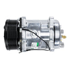 Sanden 5H14 508 Style A/C Compressor with Clutch - 12V 8 Groove Horizontal Port Ear Mount, R134a PAG100 7oz Oil Auto Air Conditioning Replacement Compressor