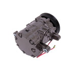 Sanden SD7 7176 Style Mini A/C Compressor with Black 6-Groove Clutch - Universal Custom Classic Car AC Replacement, R134a Pre-Filled SP-15 Oil with -8AN & -10AN Fittings