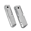 3-11/16" Polished Aluminum Tall Half-Finned Valve Covers - Fits 1962–1985 Ford 289 302 351W SBF V8