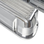 3-11/16" Polished Aluminum Tall Half-Finned Valve Covers - Fits 1962–1985 Ford 289 302 351W SBF V8