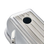 3-11/16" Polished Aluminum Tall Half-Finned Valve Covers - Fits 1962–1985 Ford 289 302 351W SBF V8
