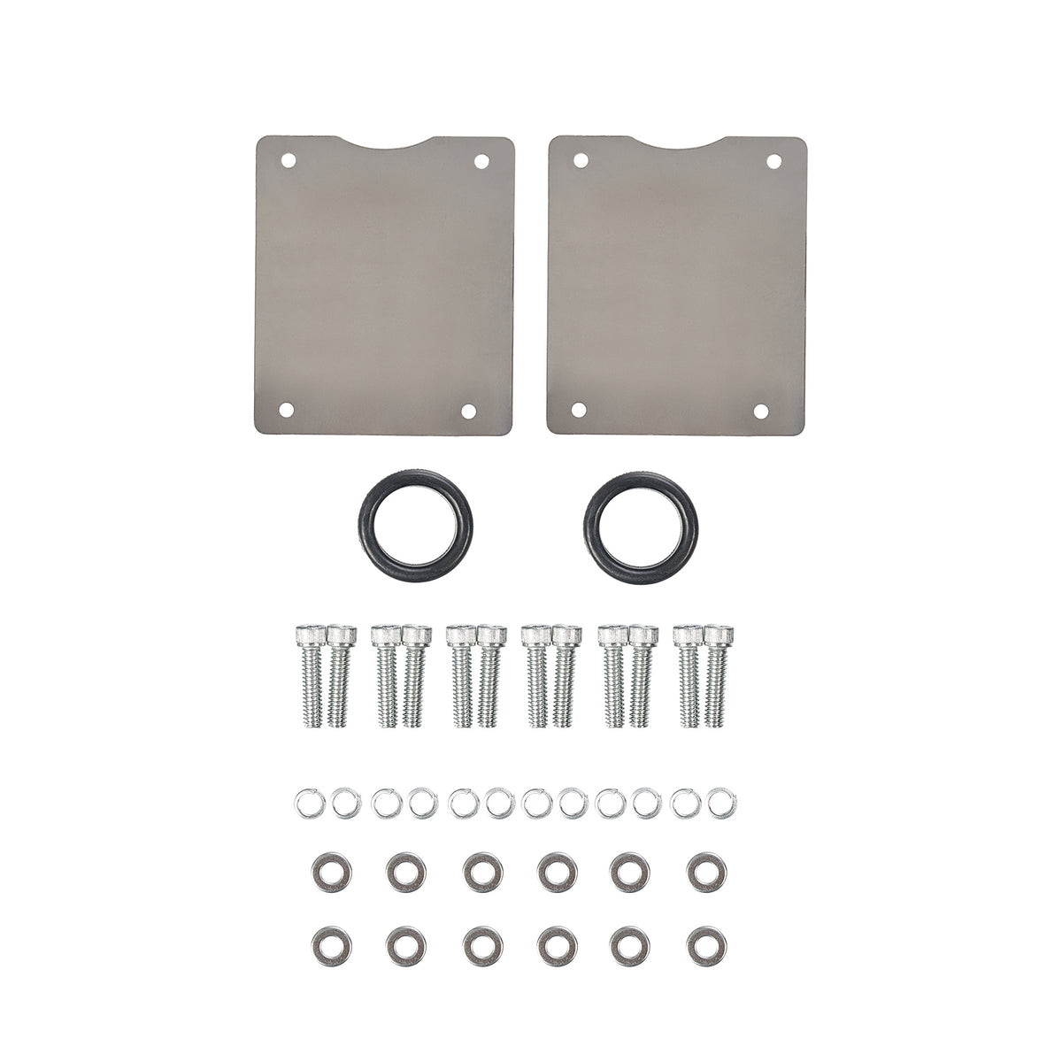 3-11/16" Polished Aluminum Tall Half-Finned Valve Covers - Fits 1962–1985 Ford 289 302 351W SBF V8