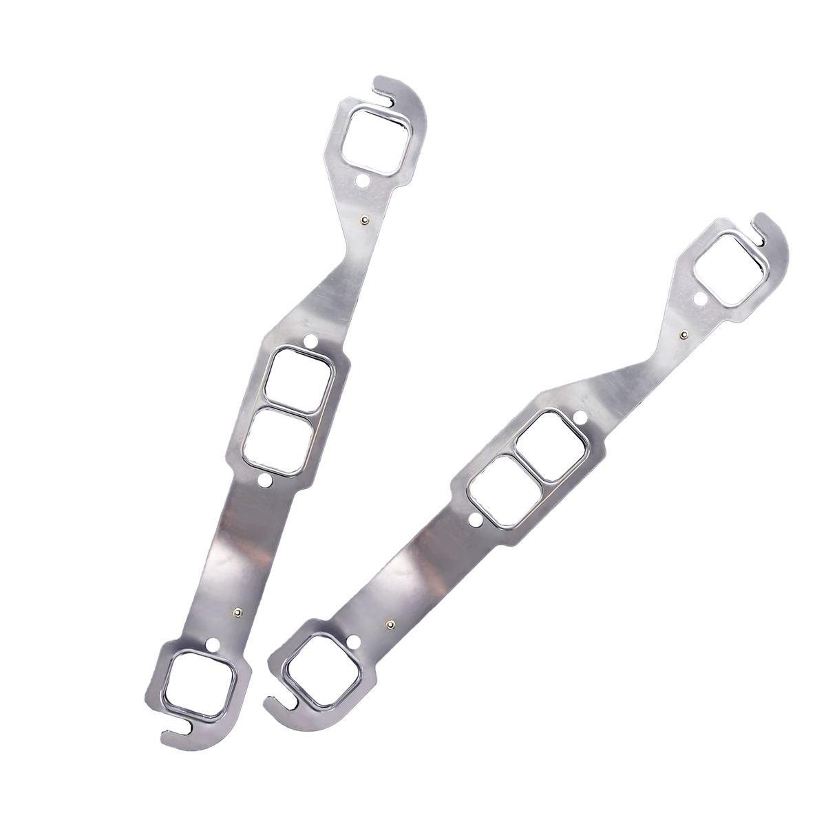 Stainless Steel Exhaust Manifold Gaskets - Fits Chevy SBC 283 302 305 V8 Engines