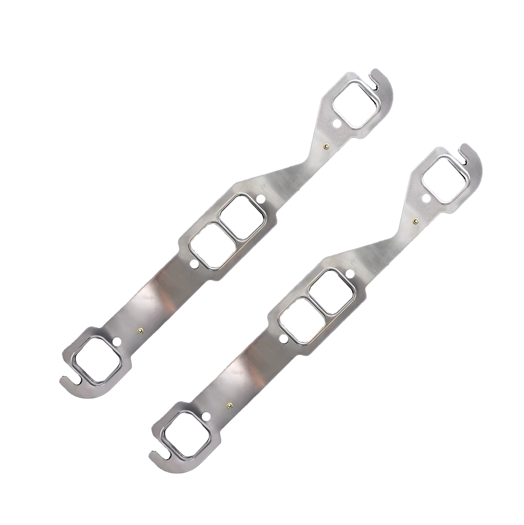 Stainless Steel Exhaust Manifold Gaskets - Fits Chevy SBC 283 302 305 V8 Engines