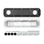 Black Finned Aluminum Valve Covers with Internal Baffles - 10 Bolt Design Fits 1992+ Chrysler Dodge Magnum 5.2L 5.9L V8