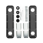 Black Finned Aluminum Valve Covers with Internal Baffles - 10 Bolt Design Fits 1992+ Chrysler Dodge Magnum 5.2L 5.9L V8