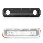 Black Finned Aluminum Valve Covers with Internal Baffles - 10 Bolt Design Fits 1992+ Chrysler Dodge Magnum 5.2L 5.9L V8