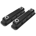 Black Finned Aluminum Valve Covers with Internal Baffles - 10 Bolt Design Fits 1992+ Chrysler Dodge Magnum 5.2L 5.9L V8