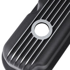 3-1/2" Black Finned Aluminum Valve Covers - Fits 1967–1991 Chrysler 318 340 360 Small Block V8