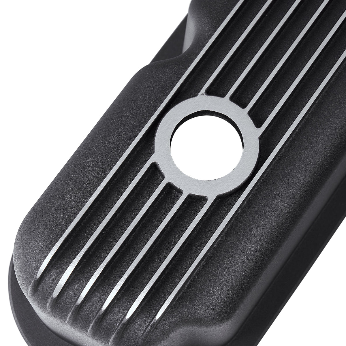 3-1/2" Black Finned Aluminum Valve Covers - Fits 1967–1991 Chrysler 318 340 360 Small Block V8