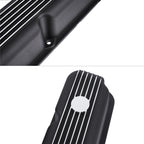 3-1/2" Black Finned Aluminum Valve Covers - Fits 1967–1991 Chrysler 318 340 360 Small Block V8