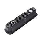 3-1/2" Black Finned Aluminum Valve Covers - Fits 1967–1991 Chrysler 318 340 360 Small Block V8