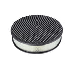 14 x 3" Black Aluminum Finned Air Cleaner - Fits Holley Edelbrock Carter Rochester 5-1/8" Carburetors