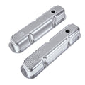 3-1/2" Polished Finned Aluminum Valve Covers - Fits 1967–1991 Chrysler 318 340 360 Small Block V8