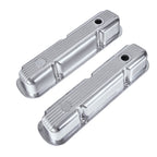 3-1/2" Polished Finned Aluminum Valve Covers - Fits 1967–1991 Chrysler 318 340 360 Small Block V8
