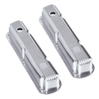 3-1/2" Polished Finned Aluminum Valve Covers - Fits 1967–1991 Chrysler 318 340 360 Small Block V8
